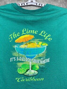 Caribbean The Lime Life T-Shirt Mens 3XT Tall Green Margarita 5oclock NEW